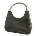 GUCCI  Bamboo Handbag 001 3739 Women's Nylon,Leather Handbag Black