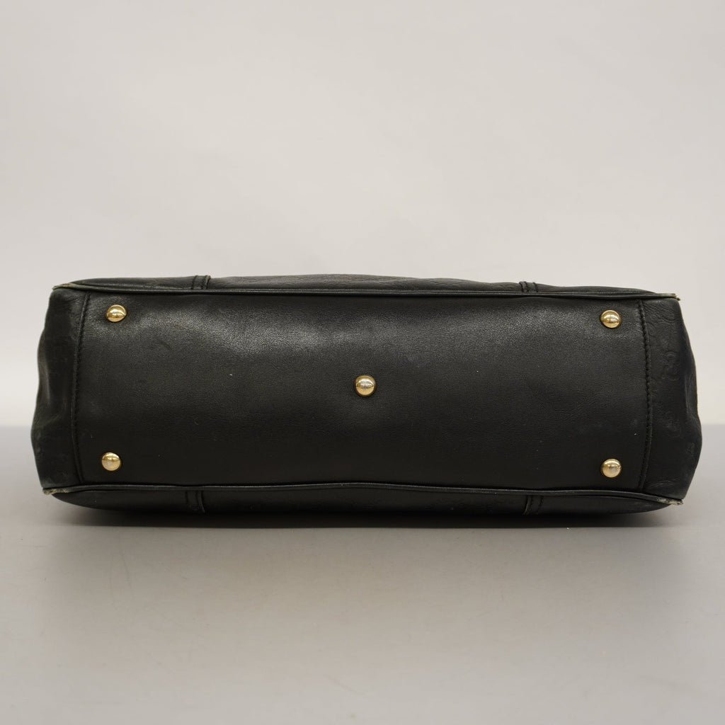 GUCCI ssima Princey 177052 Women's Leather Tote Bag Black