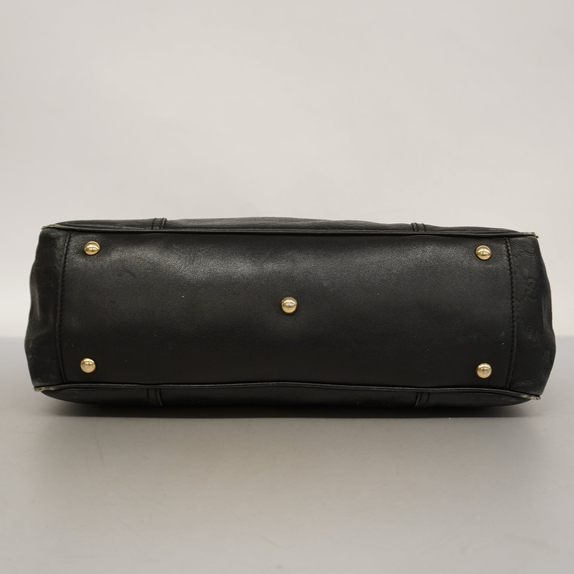 GUCCI ssima Princey 177052 Women's Leather Tote Bag Black