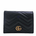 GUCCI GG Marmont Leather Bifold Wallet 443125 Black Women's
