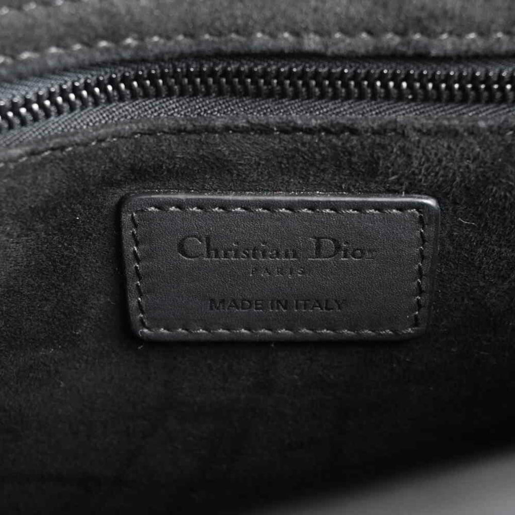 Christian Dior Lady Cannage Ultra Matte Leather Handbag Black