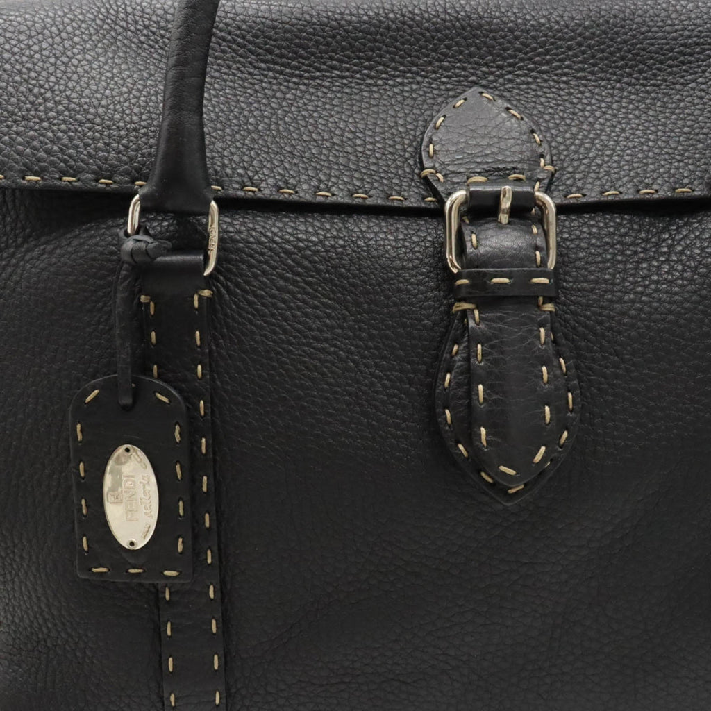 FENDI Selleria tote bag shoulder leather black 8BR388
