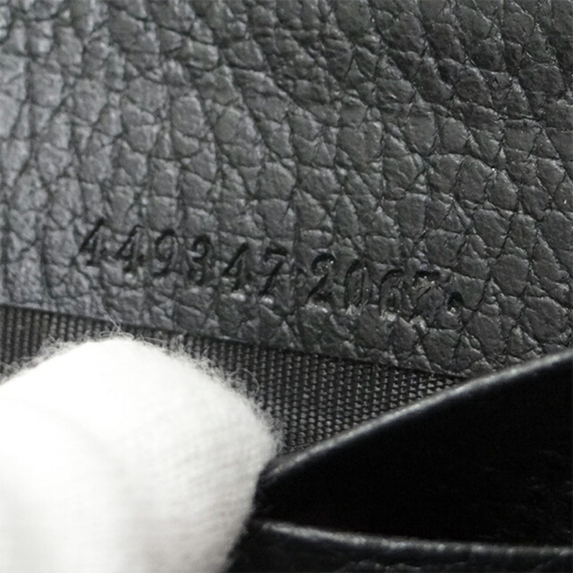 GUCCI Wallet Men's Long Leather Black 449347 Round