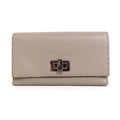FENDI Bifold Long Wallet Selleria Leather Greige Silver Women's