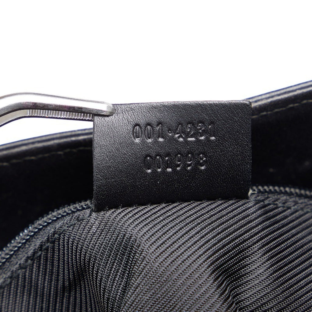 GUCCI GG canvas handbag one shoulder bag 001 4231 black leather ladies