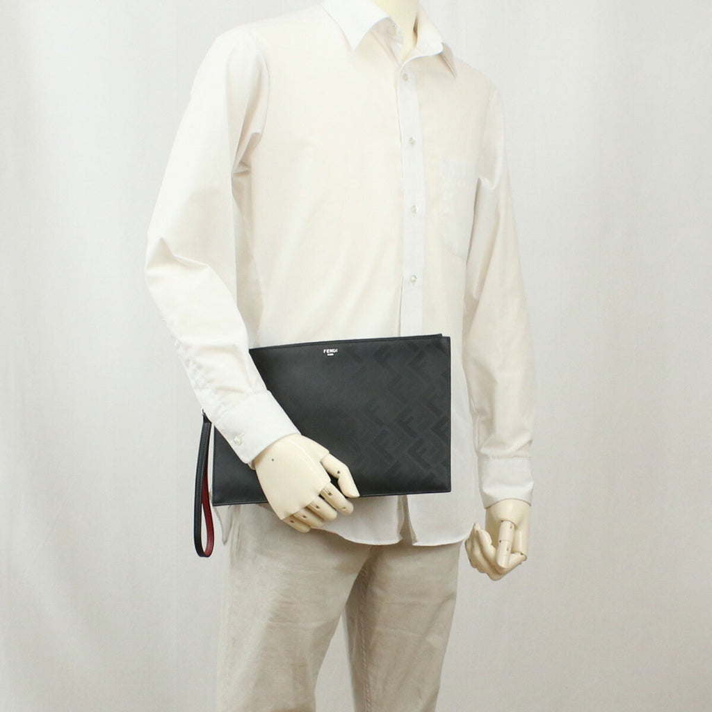 FENDI Shadow Flat Clutch 7N0132 AJF4 F19KP Bag Leather Men's