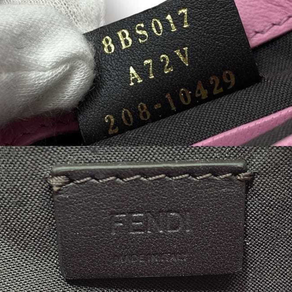 FENDI Baguette Small Pink Gold 8BS017 Leather GP  Shoulder Bag FF Embossed Ladies Chain
