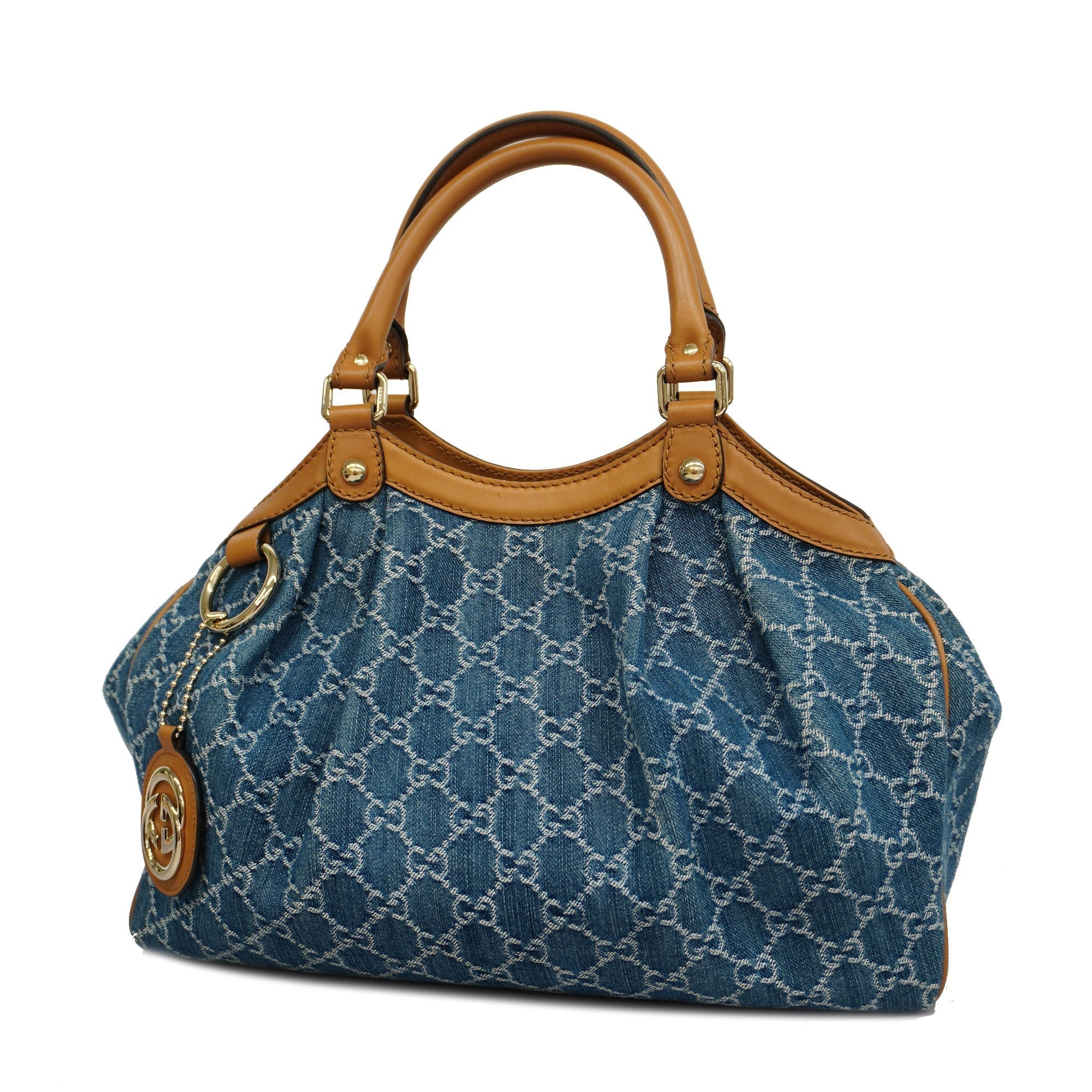 GUCCI  Sukey GG Denim 211944 Women's Denim Handbag Blue