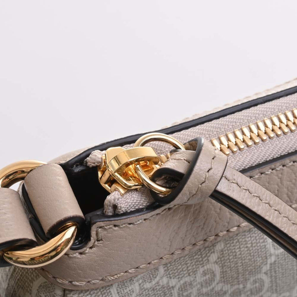 GUCCI Ophidia GG Supreme Leather Small Handbag 735145 Beige/White Women's