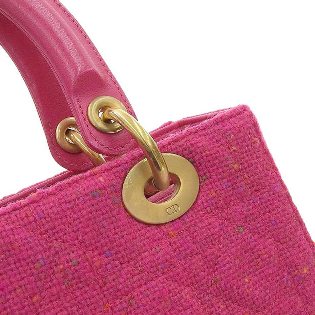 Christian Dior Lady handbag tweed pink