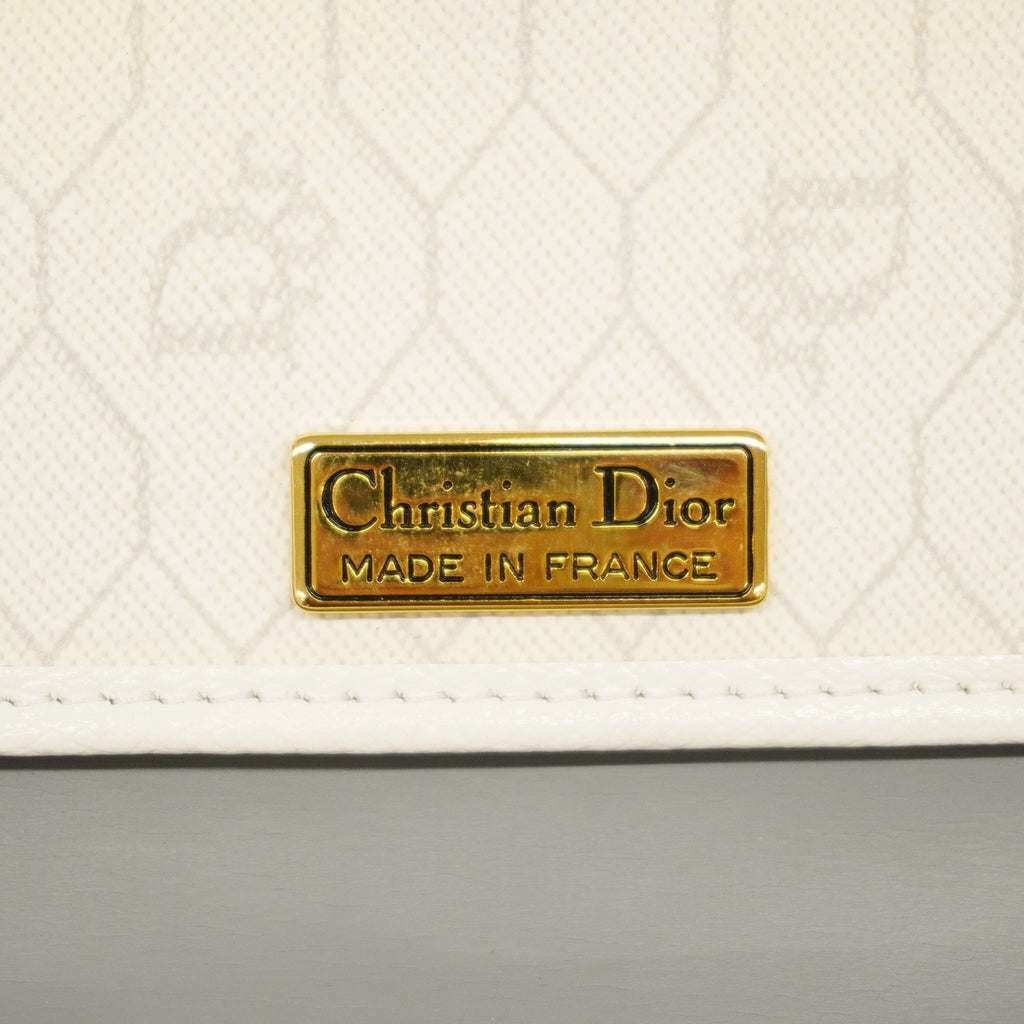 CHRISTIAN DIOR  Honeycomb Women's Leather Shoulder Bag White