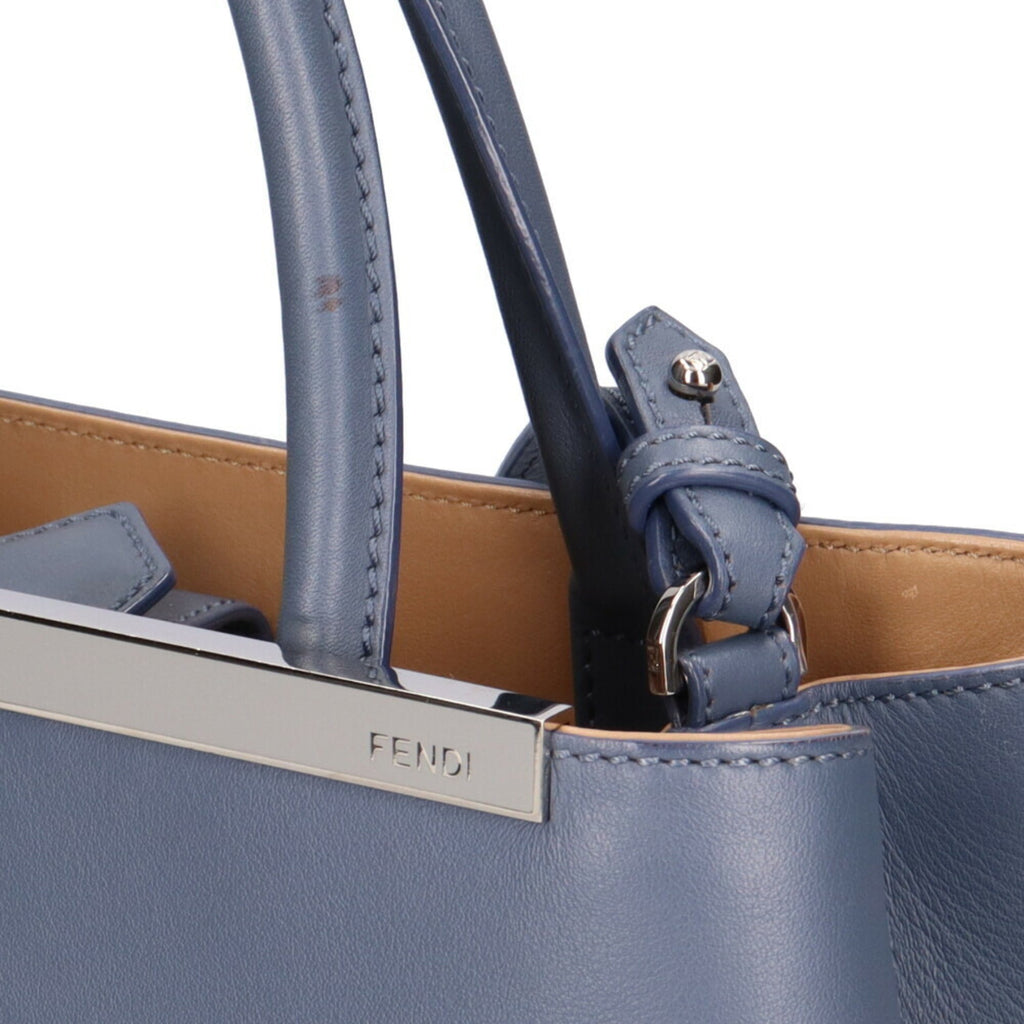 FENDI Toujour Shoulder Bag Leather Blue Ladies