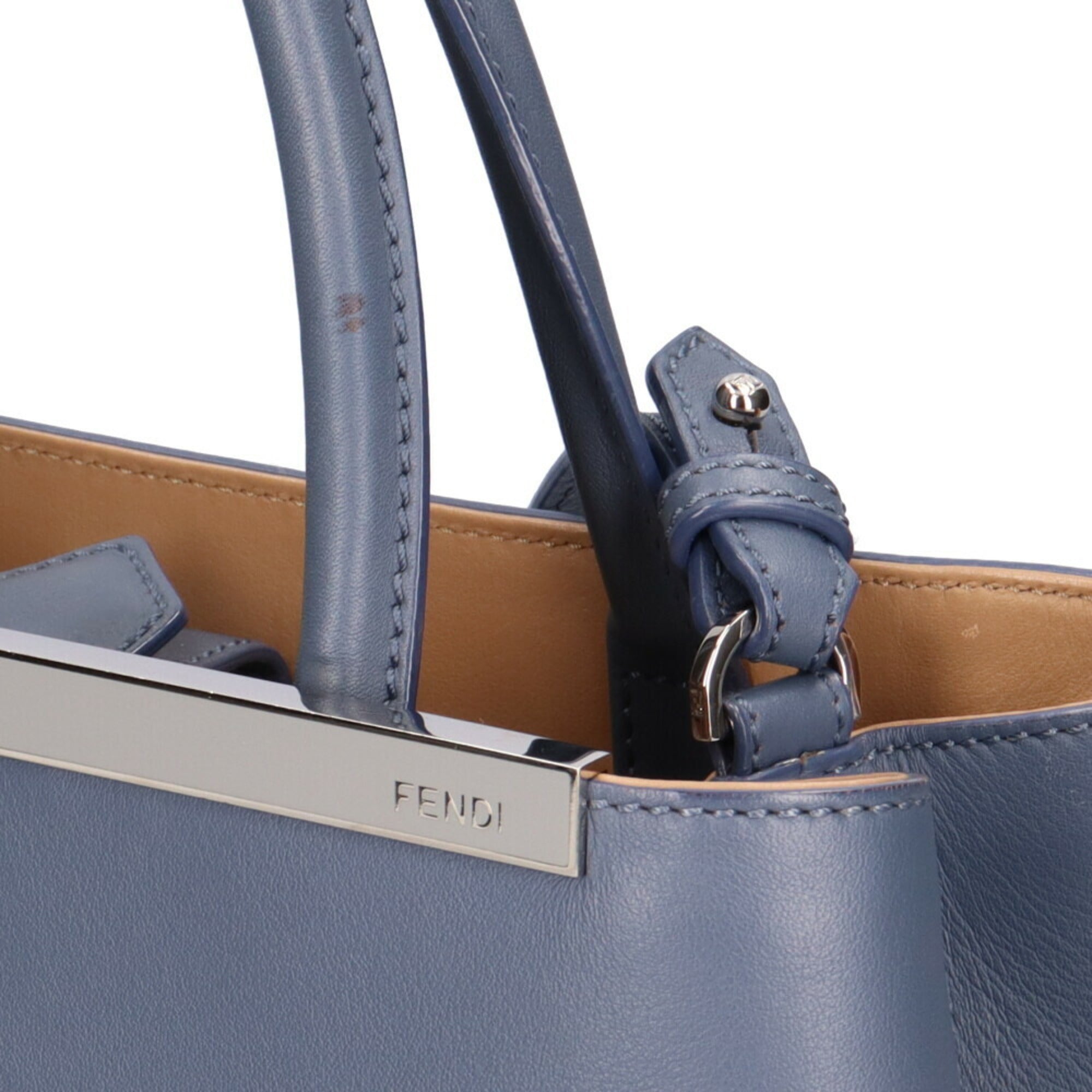 FENDI Toujour Shoulder Bag Leather Blue Ladies