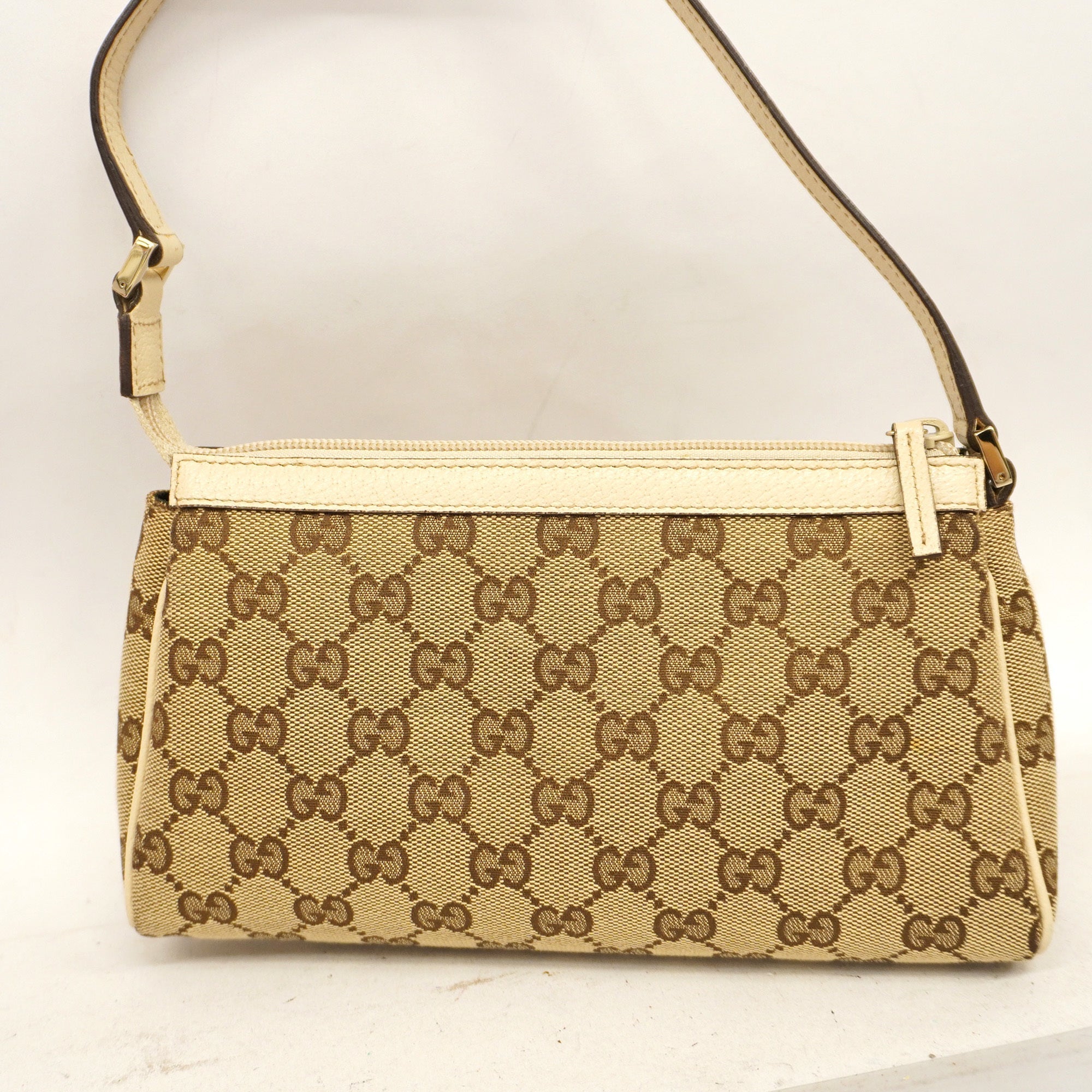GUCCI  GG Canvas Pouch 145750 Women's Pouch Beige,Ivory