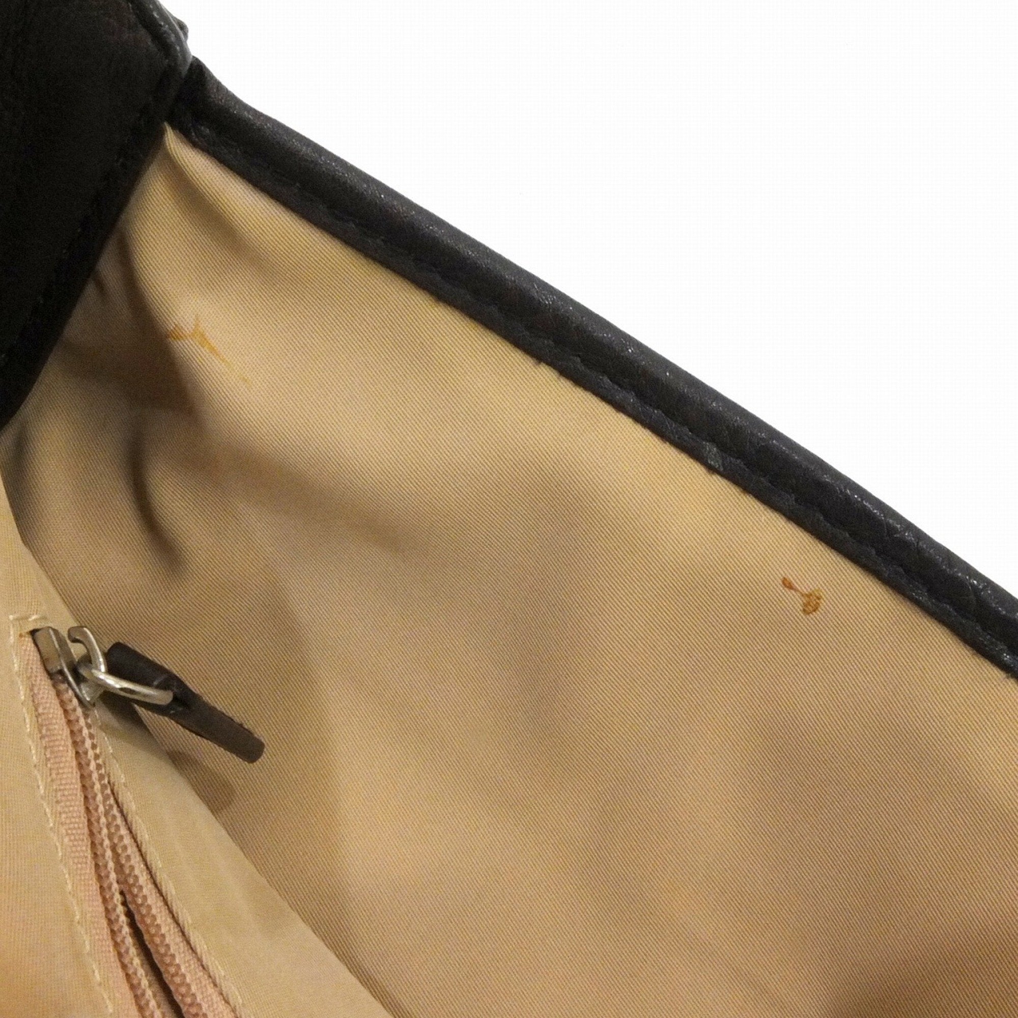 CHRISTIAN DIOR Shoulder Bag Trotter Brown Beige Leather Canvas