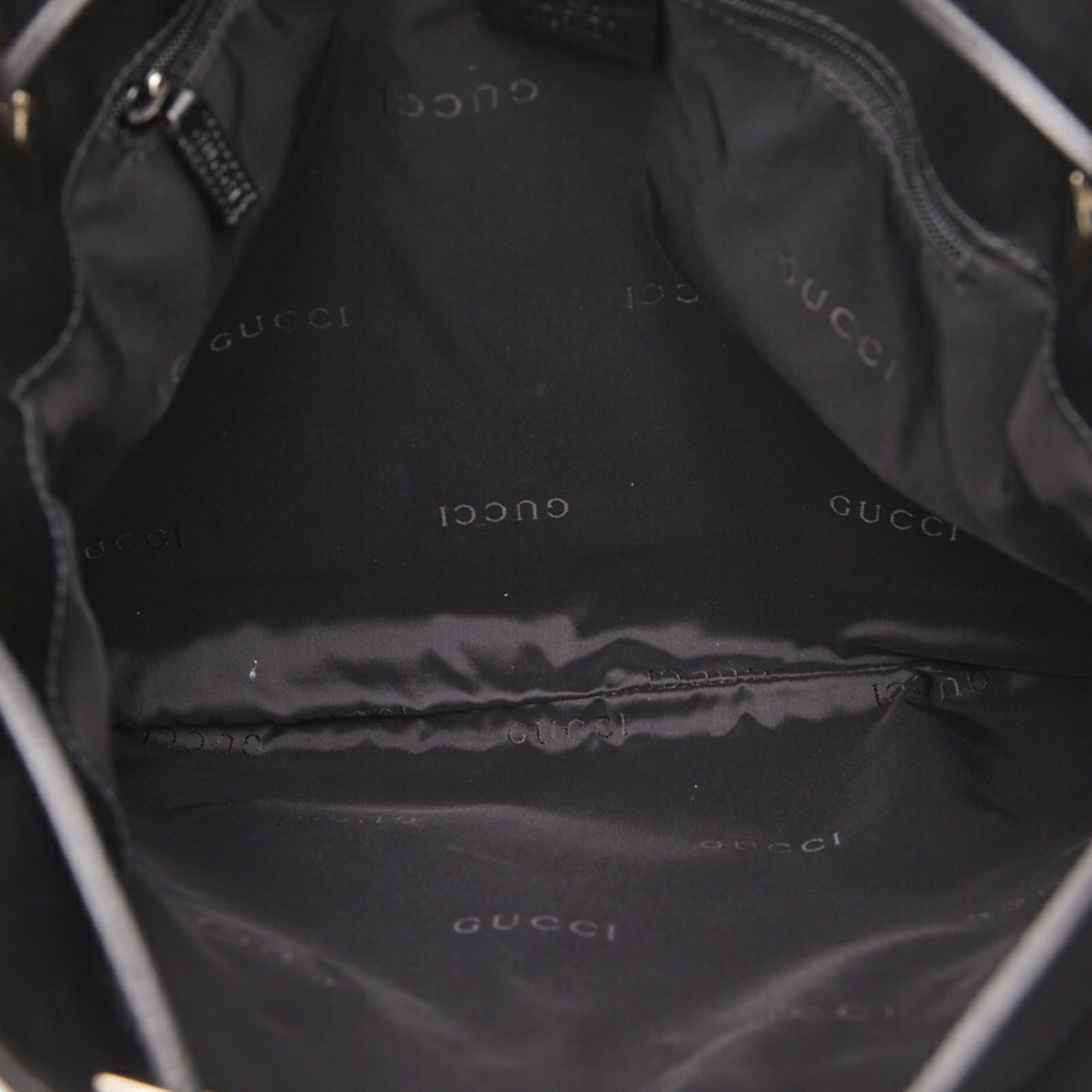 GUCCI GG Canvas One Shoulder Bag 001 4021 Black Leather Women's