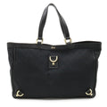 GUCCI Abbey GG Canvas Tote Bag Shoulder Leather Black 141472