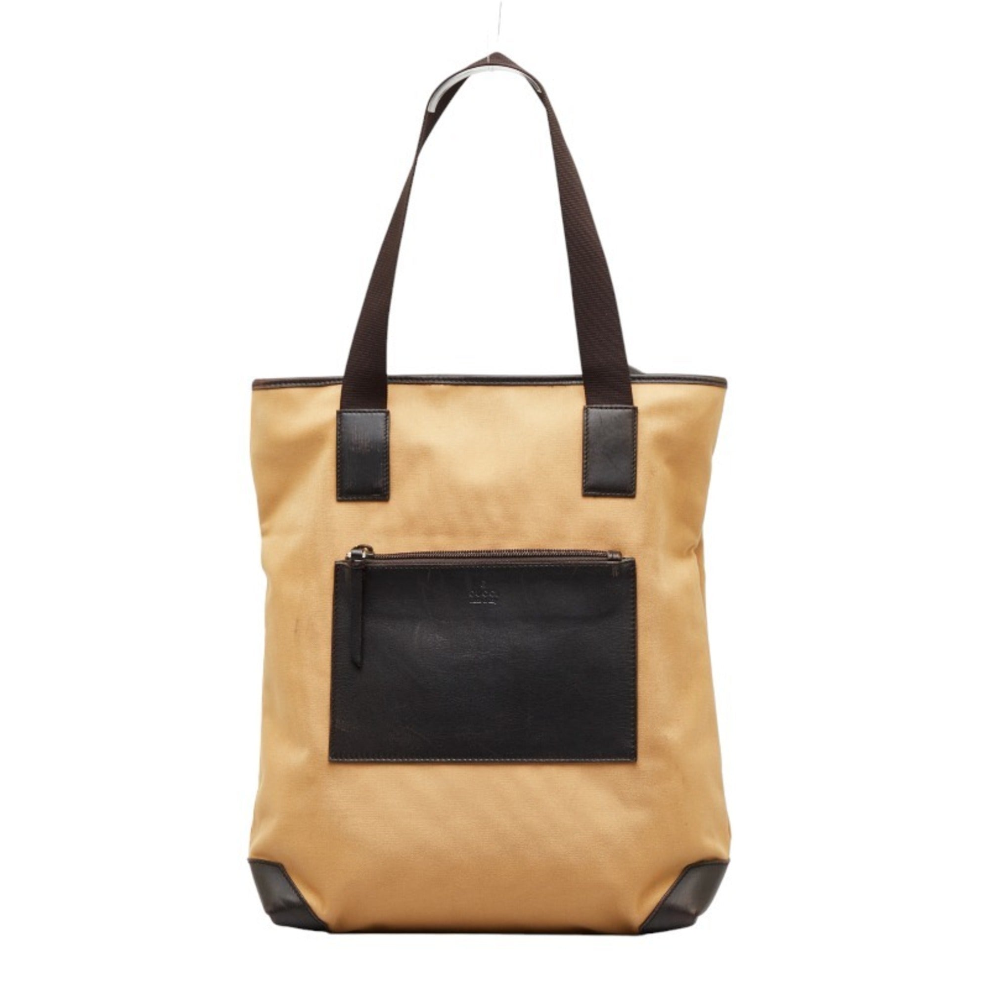 GUCCI tote bag 28892 brown black canvas leather ladies