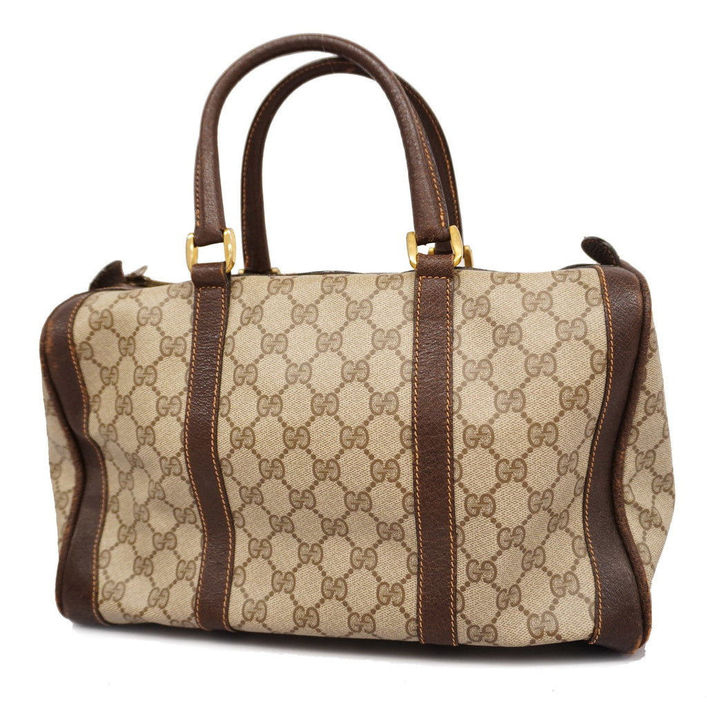GUCCI  GG Supreme GG Supreme 98 002 468 Women's PVC,Leather Handbag Beige