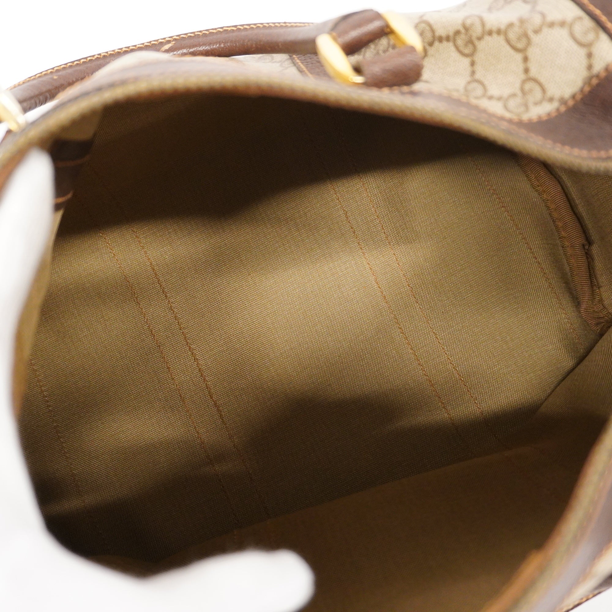 GUCCI  GG Supreme GG Supreme 98 002 468 Women's PVC,Leather Handbag Beige