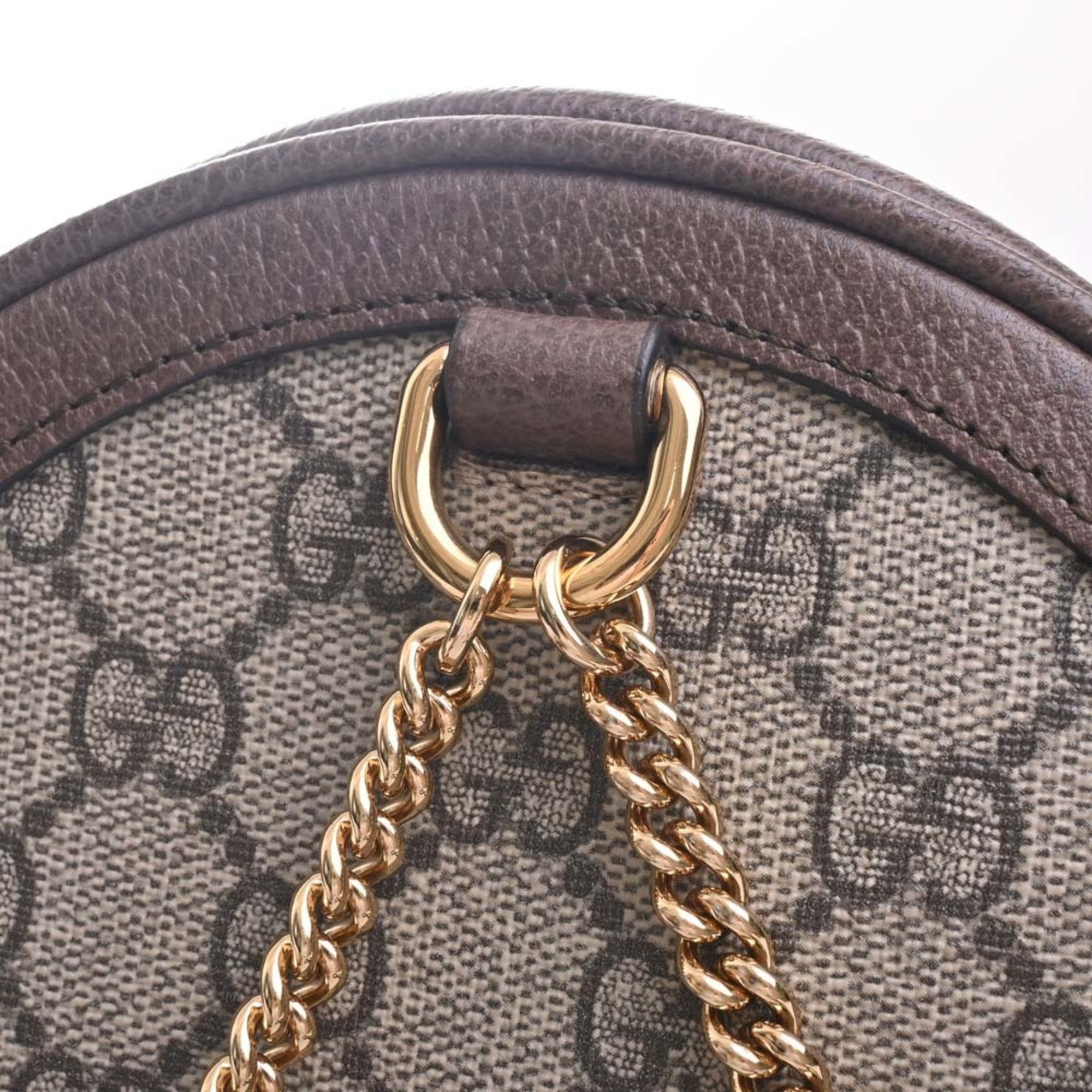 GUCCI Offdia GG Supreme Leather Rucksack Backpack 598661 Beige Brown Women's