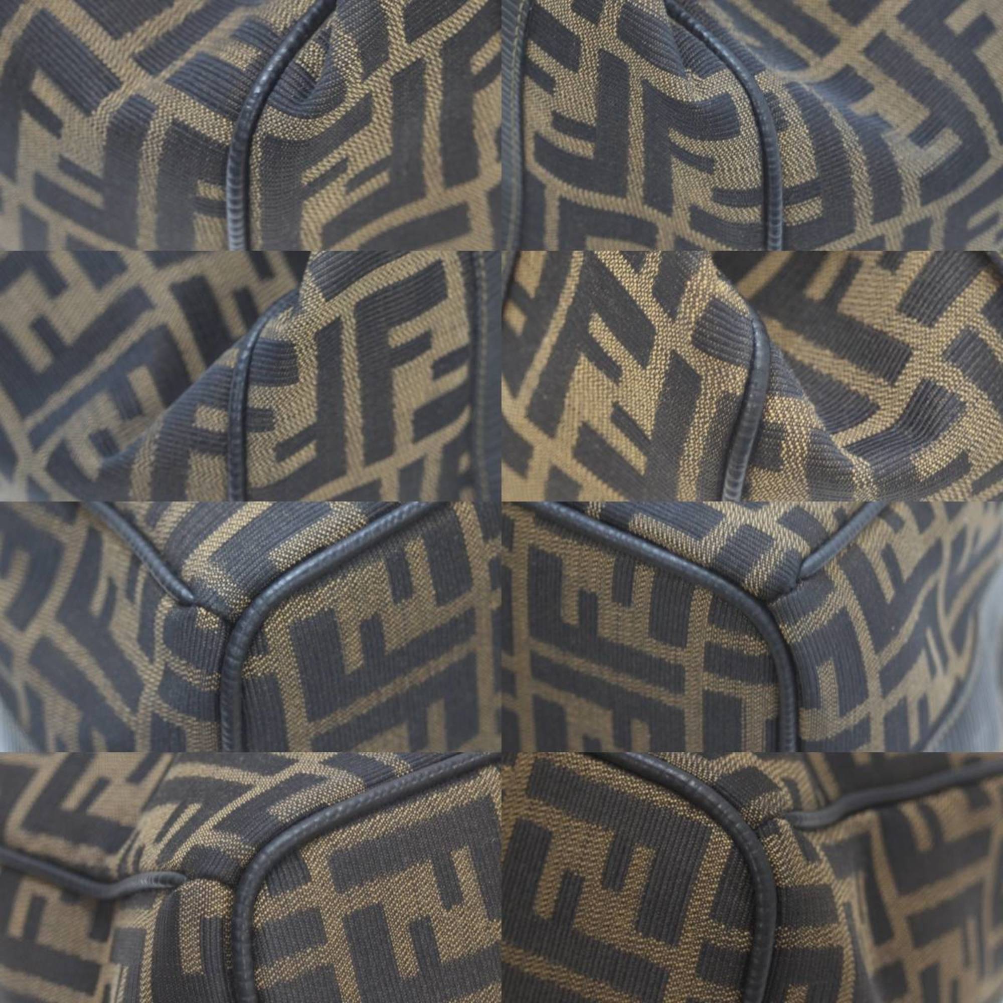 FENDI Vanity Bag Handbag Zucca Pattern Brown