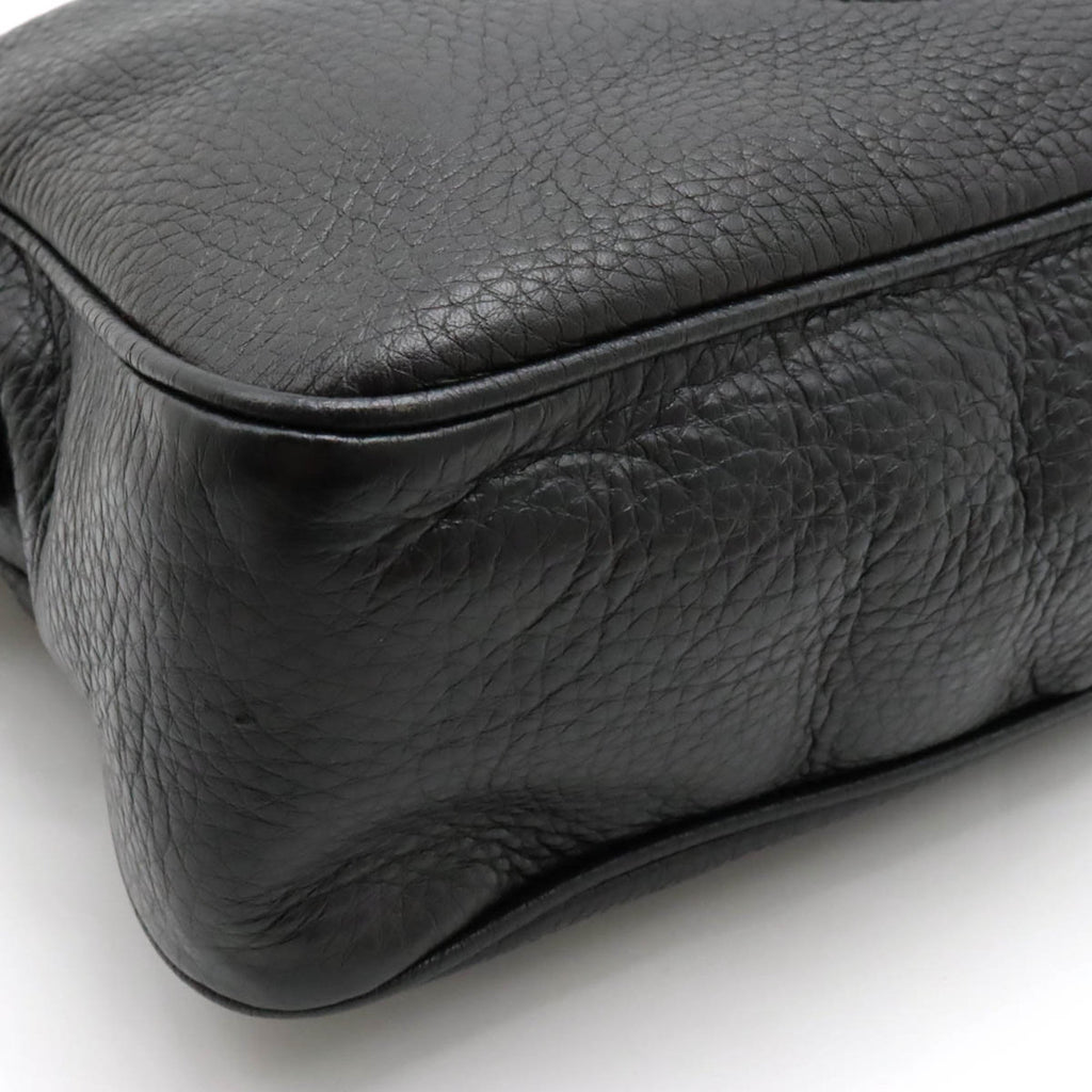 GUCCI Soho Interlocking G Chain Shoulder Bag Tassel Leather Black 308983