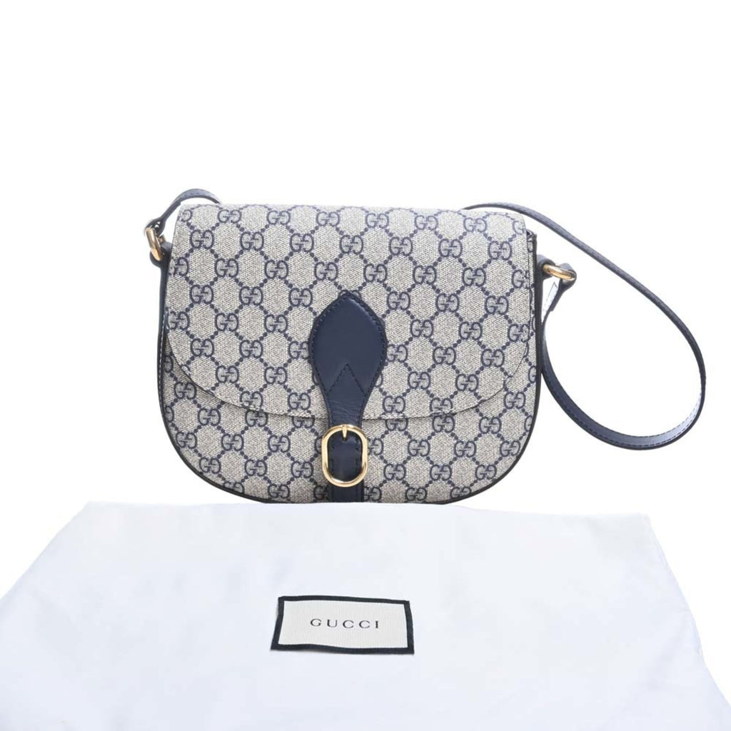GUCCI GG Supreme Leather Shoulder Bag 432150 Navy Ladies