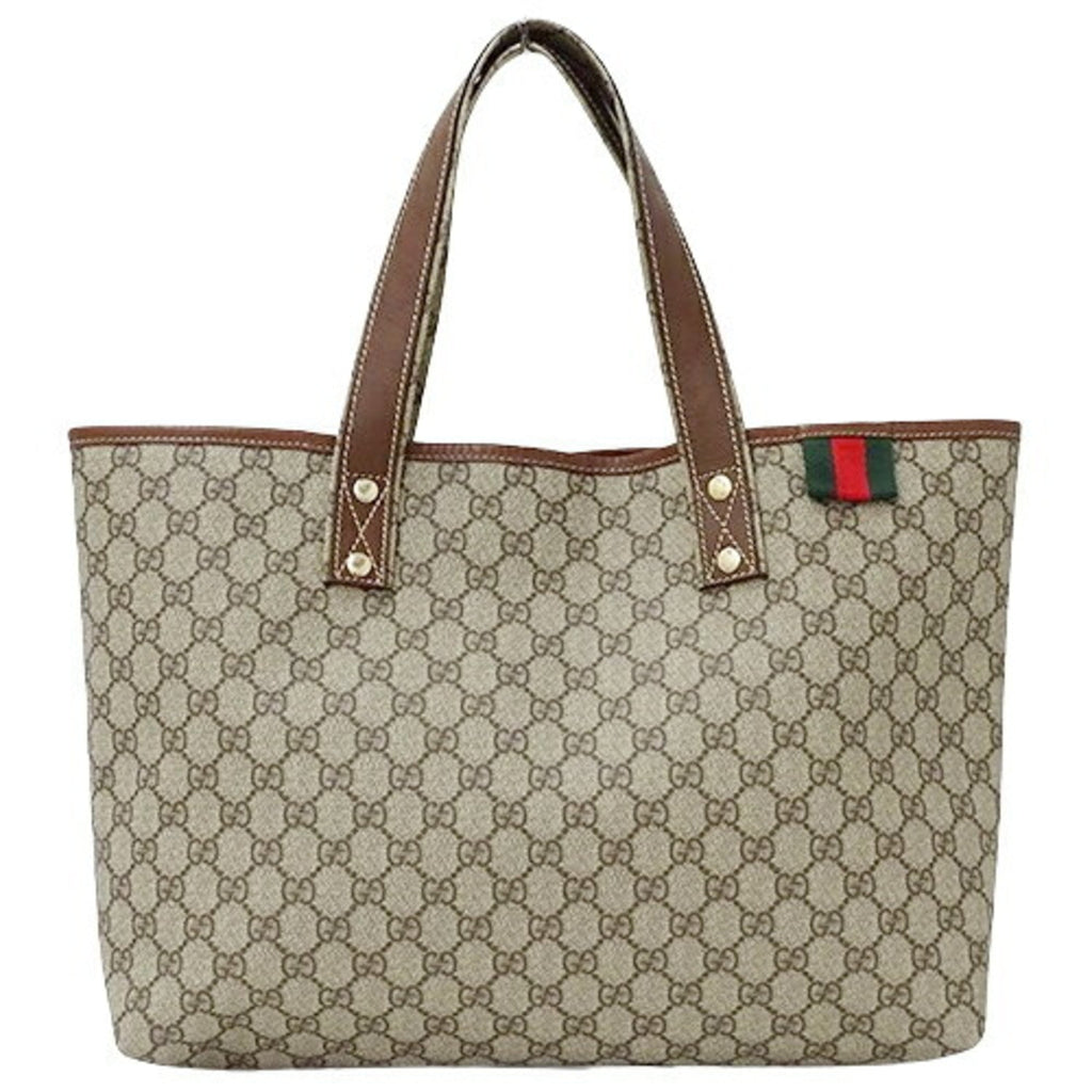 GUCCI bag ladies tote shoulder GG plus brown beige 211134