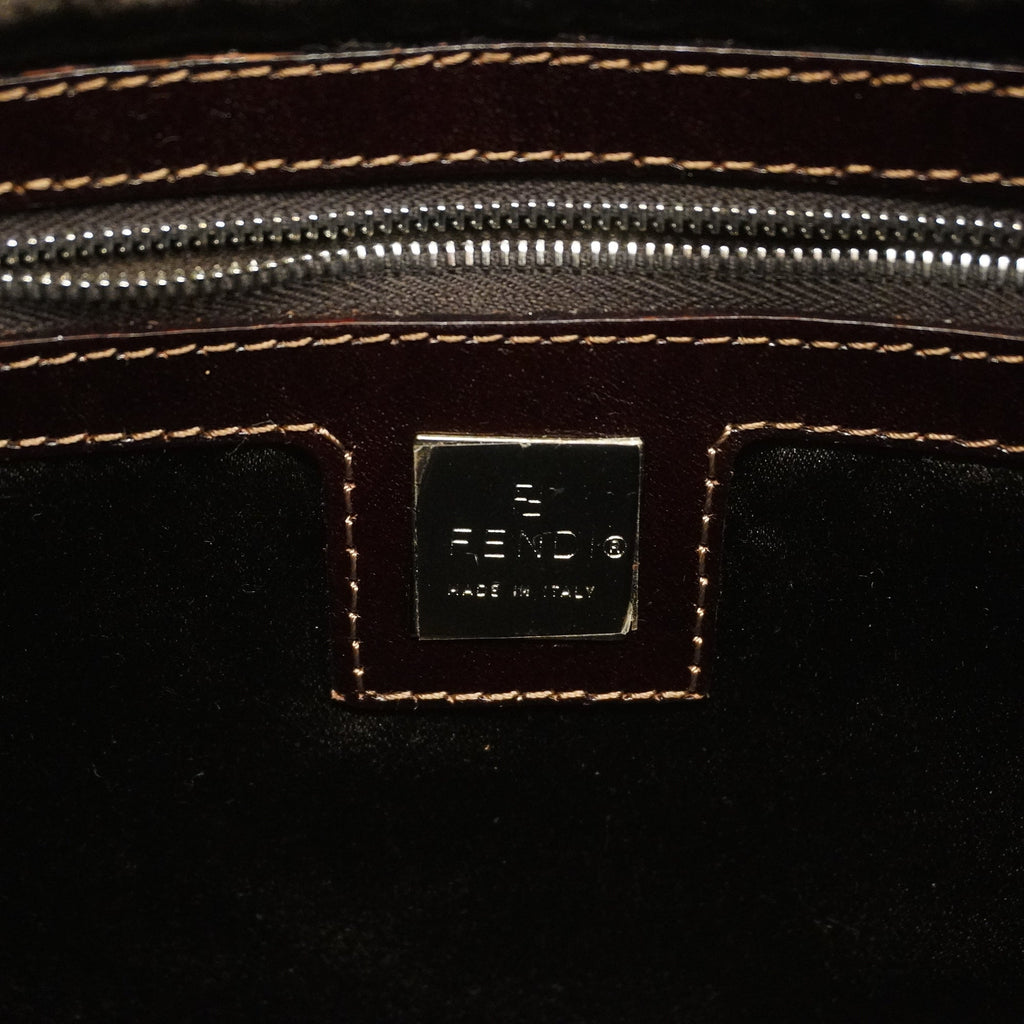 FENDIAuth  Mamma Bucket Harako Women's Leather Handbag Brown,Yellow