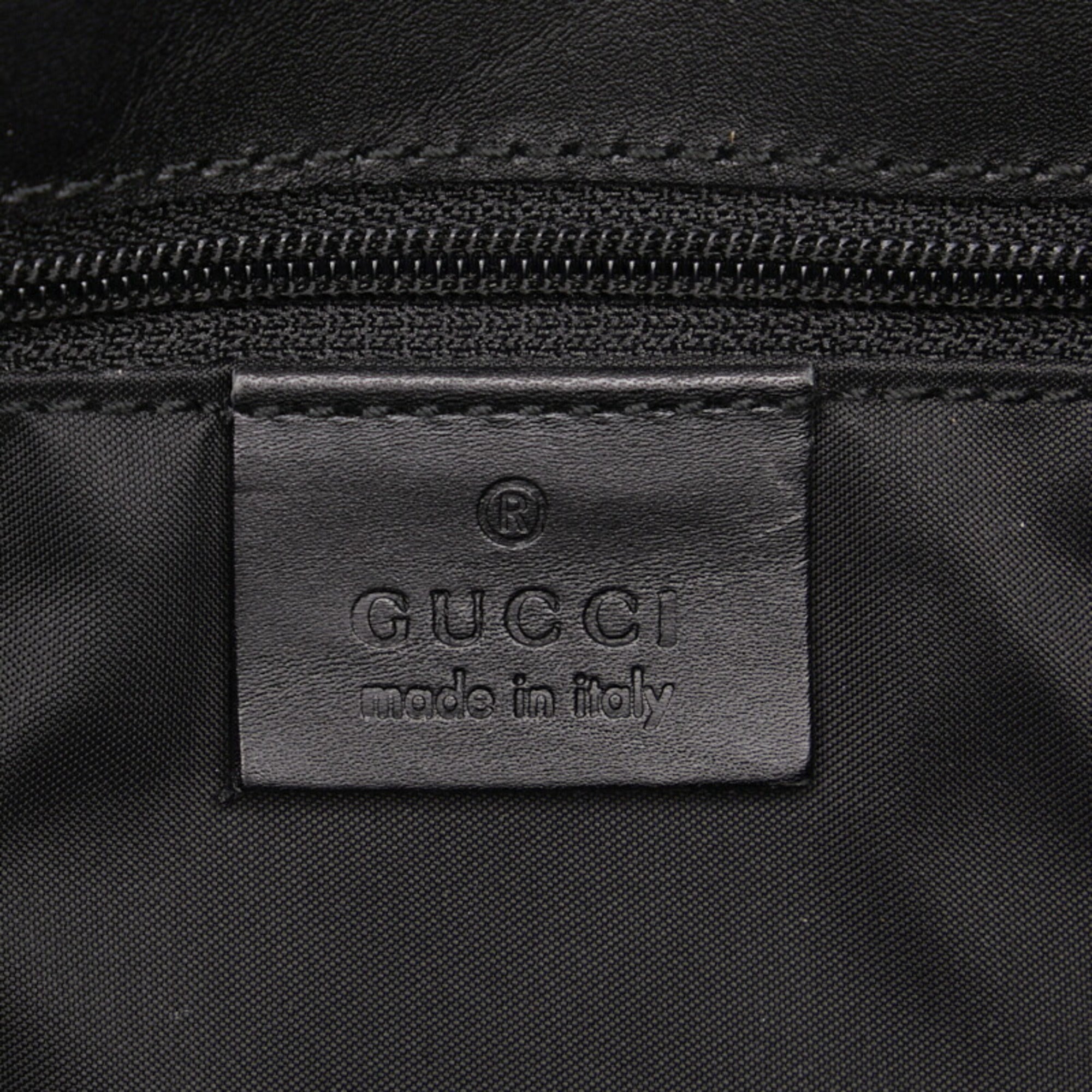 GUCCI GG Canvas One Shoulder Bag 001 4021 Black Leather Women's