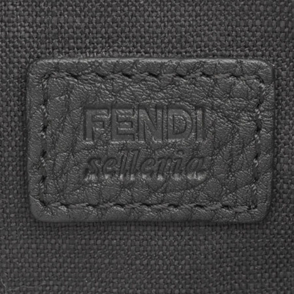 Fendi Bugs Clutch Bag Black Yellow Leather Canvas Monster 7VA350