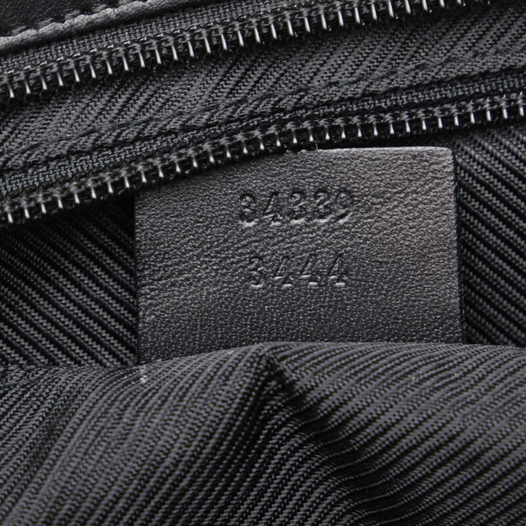 GUCCI tote bag handbag 34339 black canvas leather ladies