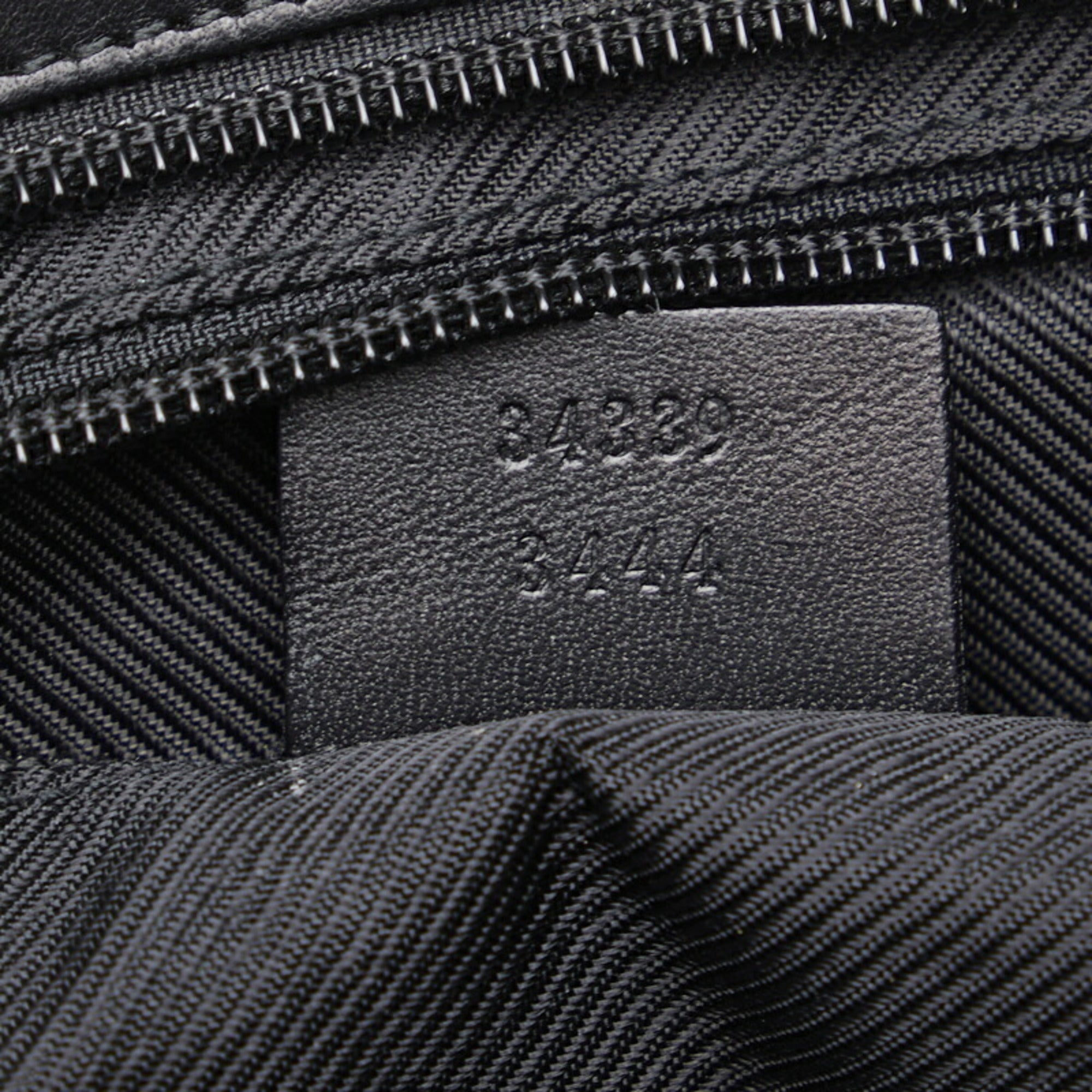 GUCCI tote bag handbag 34339 black canvas leather ladies