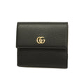 GUCCI  GG Marmont Gold Hardware 456122 Women's Leather Wallet Black