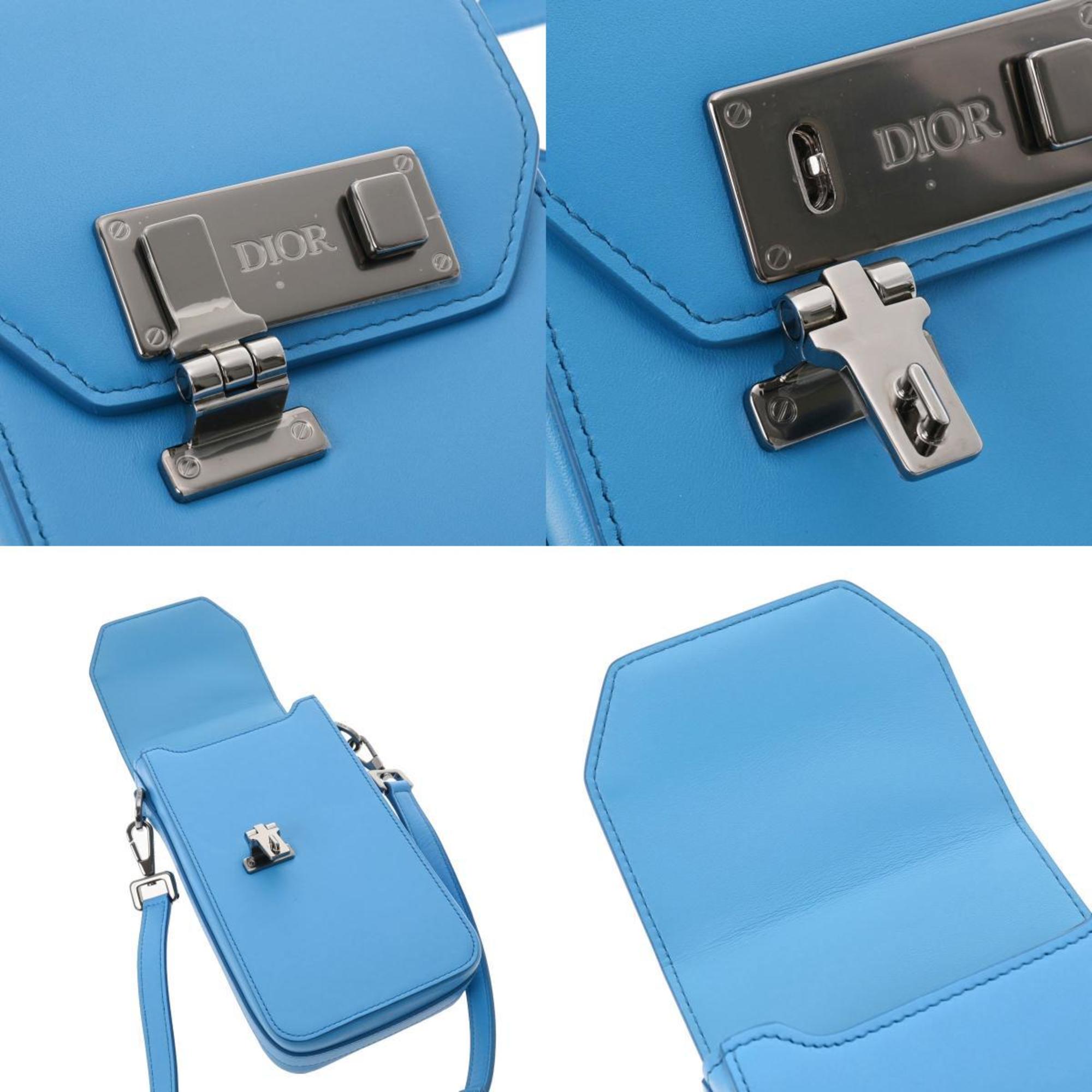 CHRISTIAN DIOR Rock Vertical Pouch Blue Men's Leather Shoulder Bag
