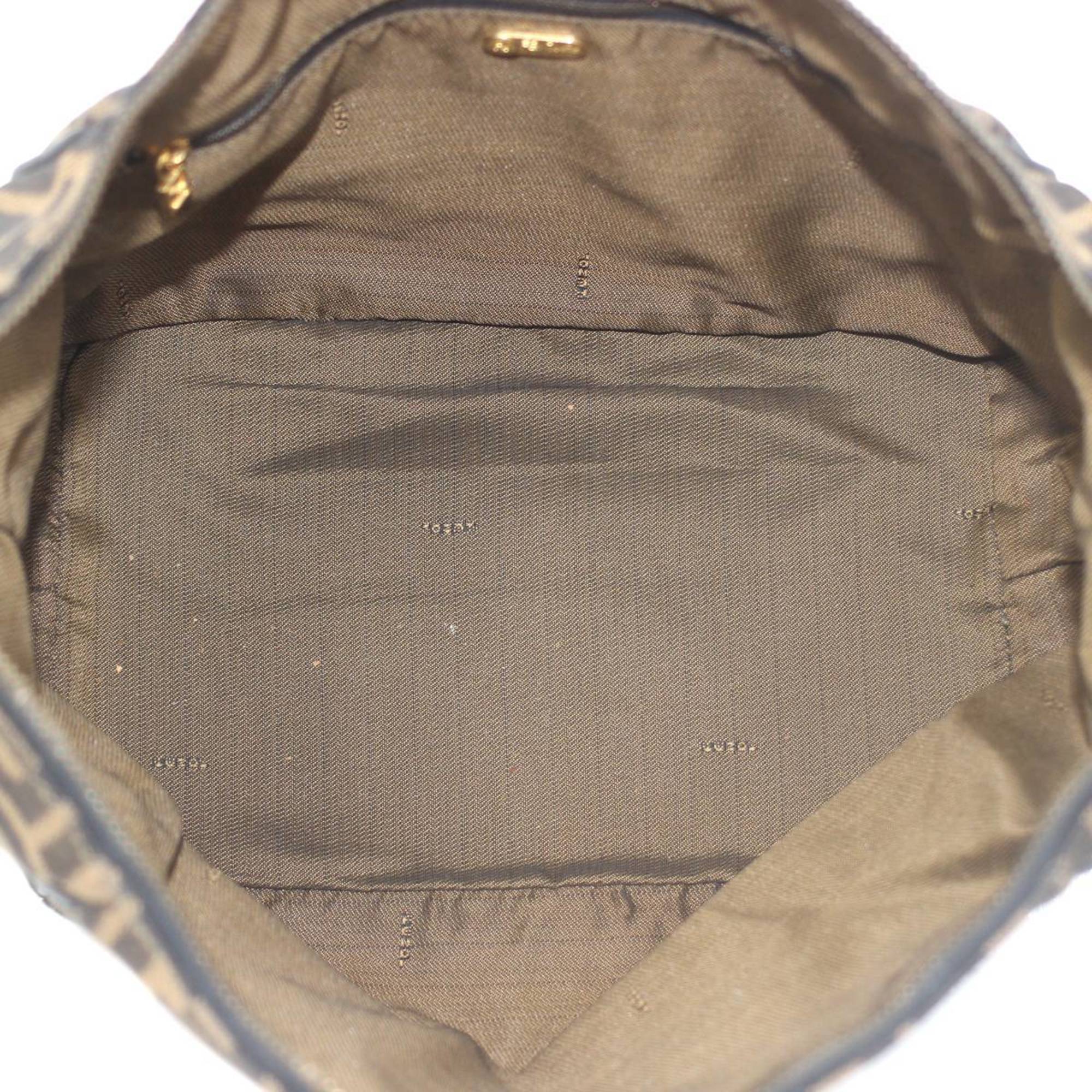 FENDI Vanity Bag Handbag Zucca Pattern Brown