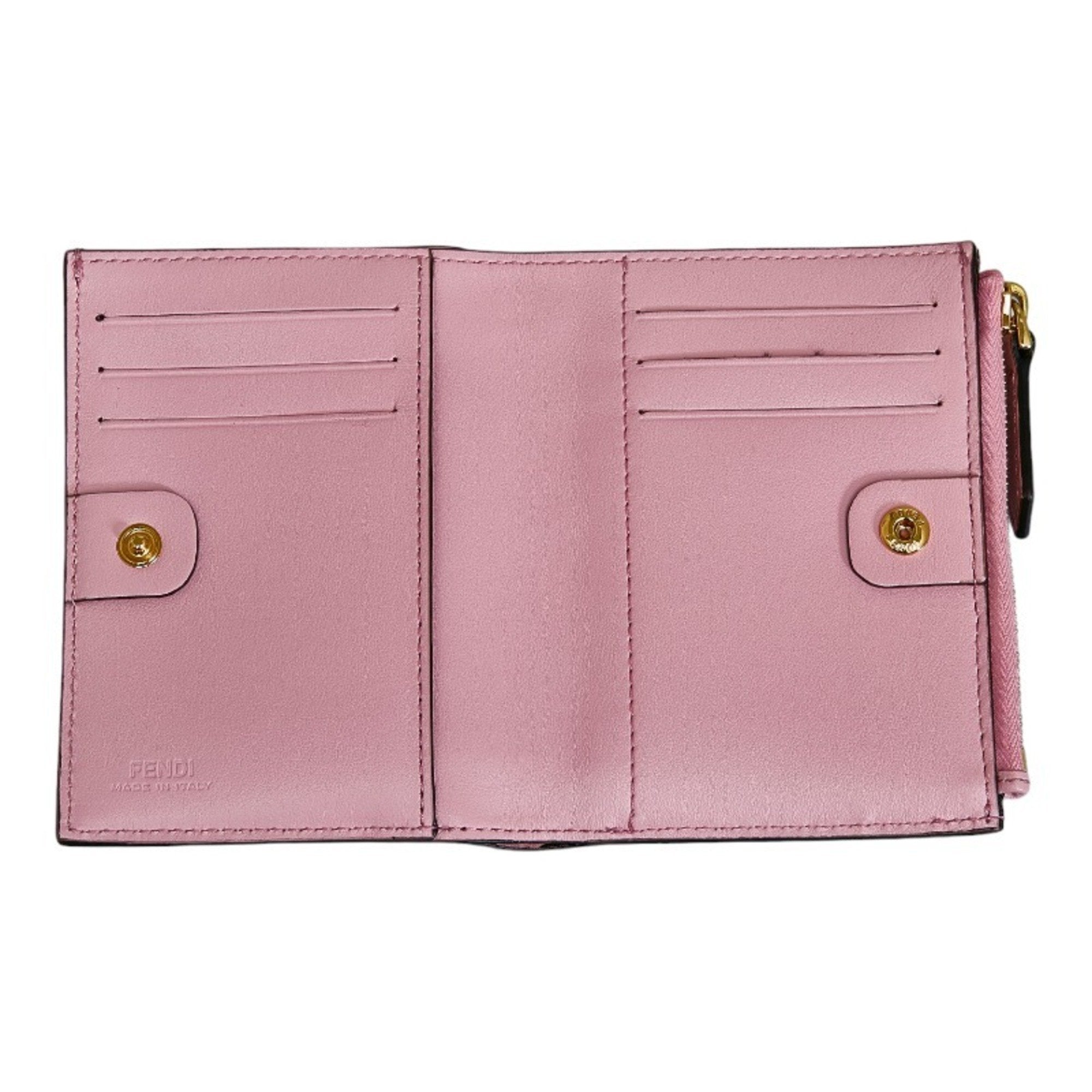FENDI bifold wallet 8M0447 pink leather ladies