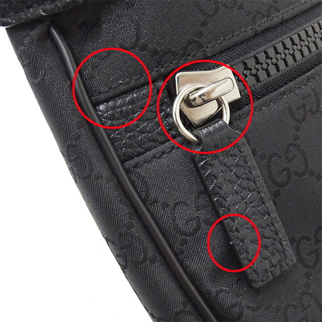 GUCCI bag men's shoulder nylon black 449184