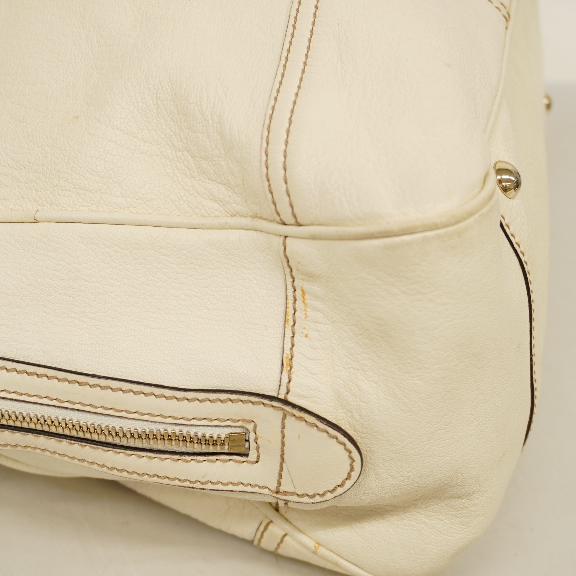 GUCCI  Sherry Princey 163805 Women's Leather Tote Bag Ivory