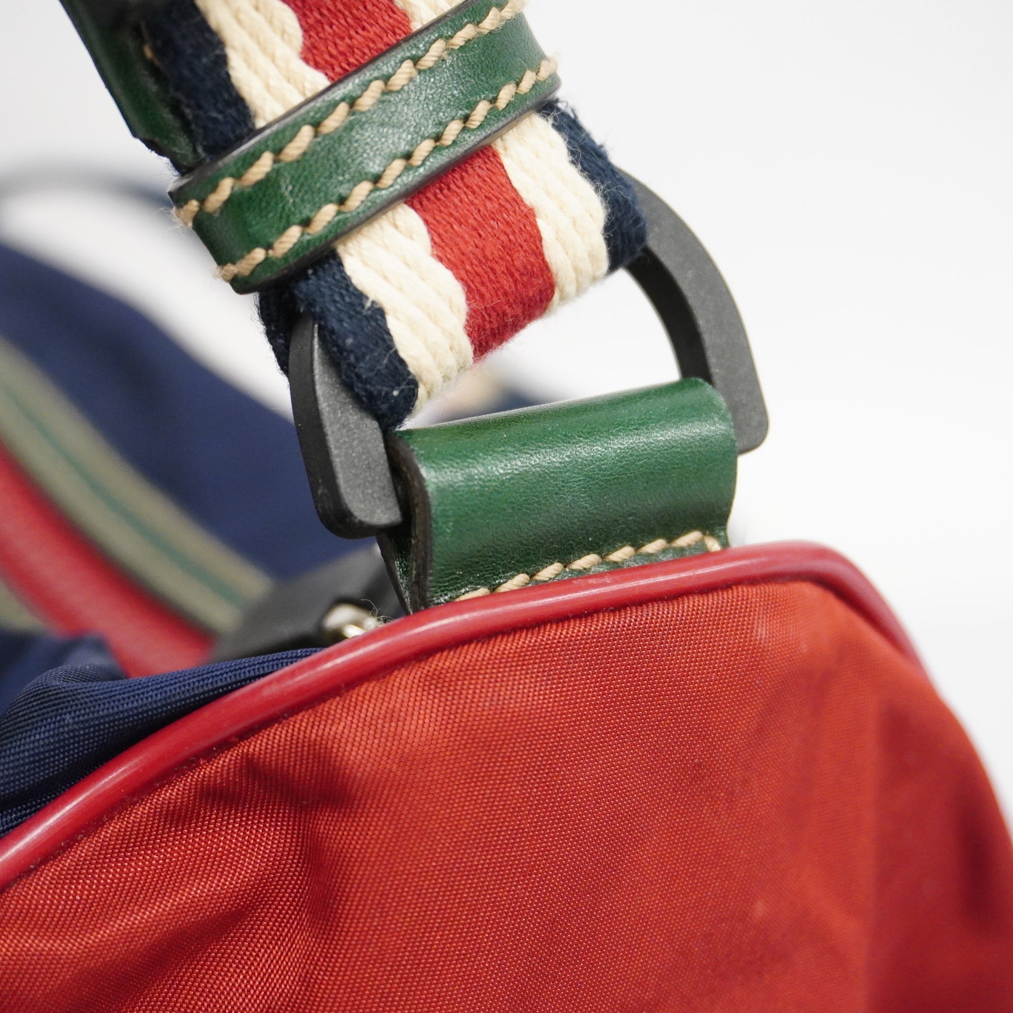 GUCCI  Boston Bag 189657 Women,Men,Unisex Nylon Boston Bag Navy,Red Color