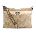 FENDI Crossbody Shoulder Bag Zucca Canvas/Leather Beige/Light Pink Ladies
