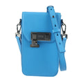 CHRISTIAN DIOR Dior Lock Vertical Pouch Shoulder Bag Leather Blue Pochette