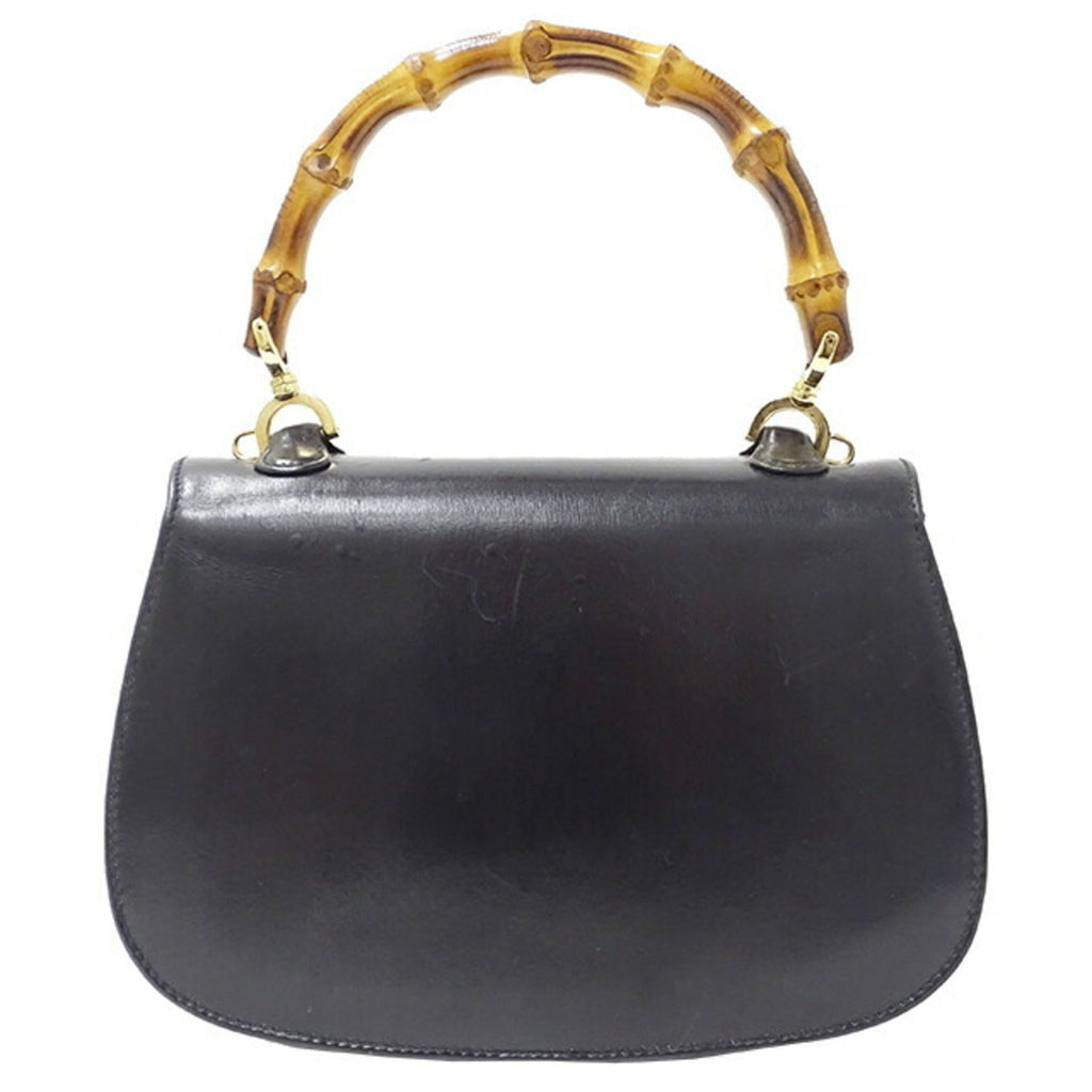 GUCCI Bag Women's Bamboo Handbag Shoulder 2way Leather Black 000 2046 0188
