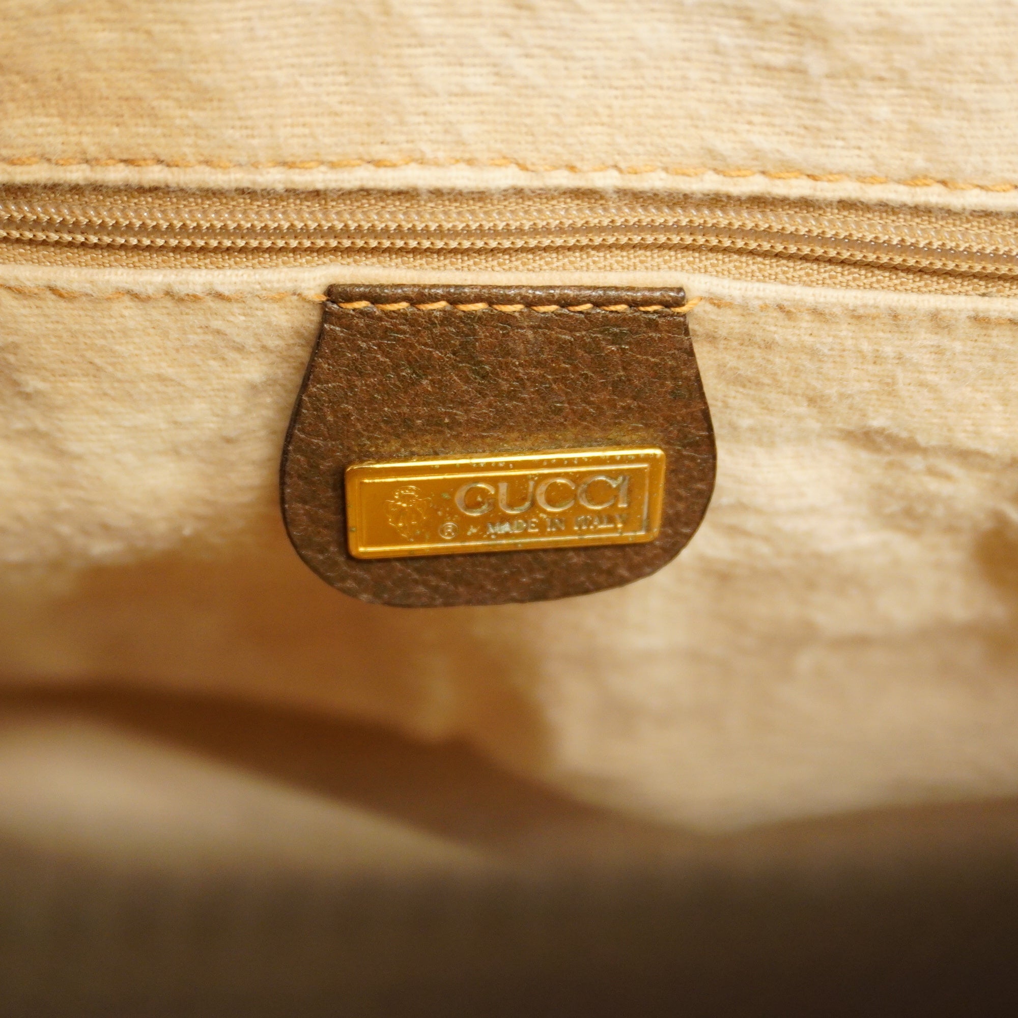GUCCI  Old  010 525 1742 Men,Women,Unisex Leather Boston Bag Brown