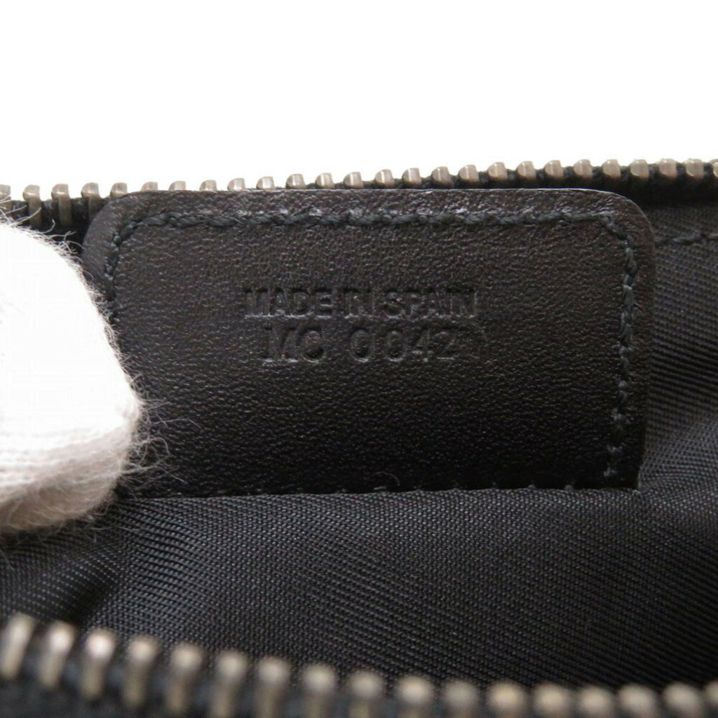 CHRISTIAN DIOR Saddle Pouch Trotter Canvas Black Handbag