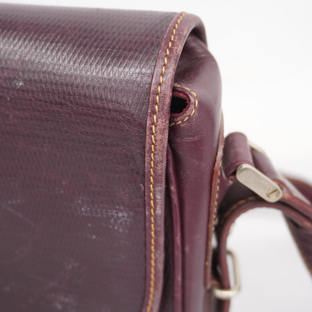 GUCCI  GG Canvas Shoulder Bag 001 106 0466 Women's Leather Bordeaux