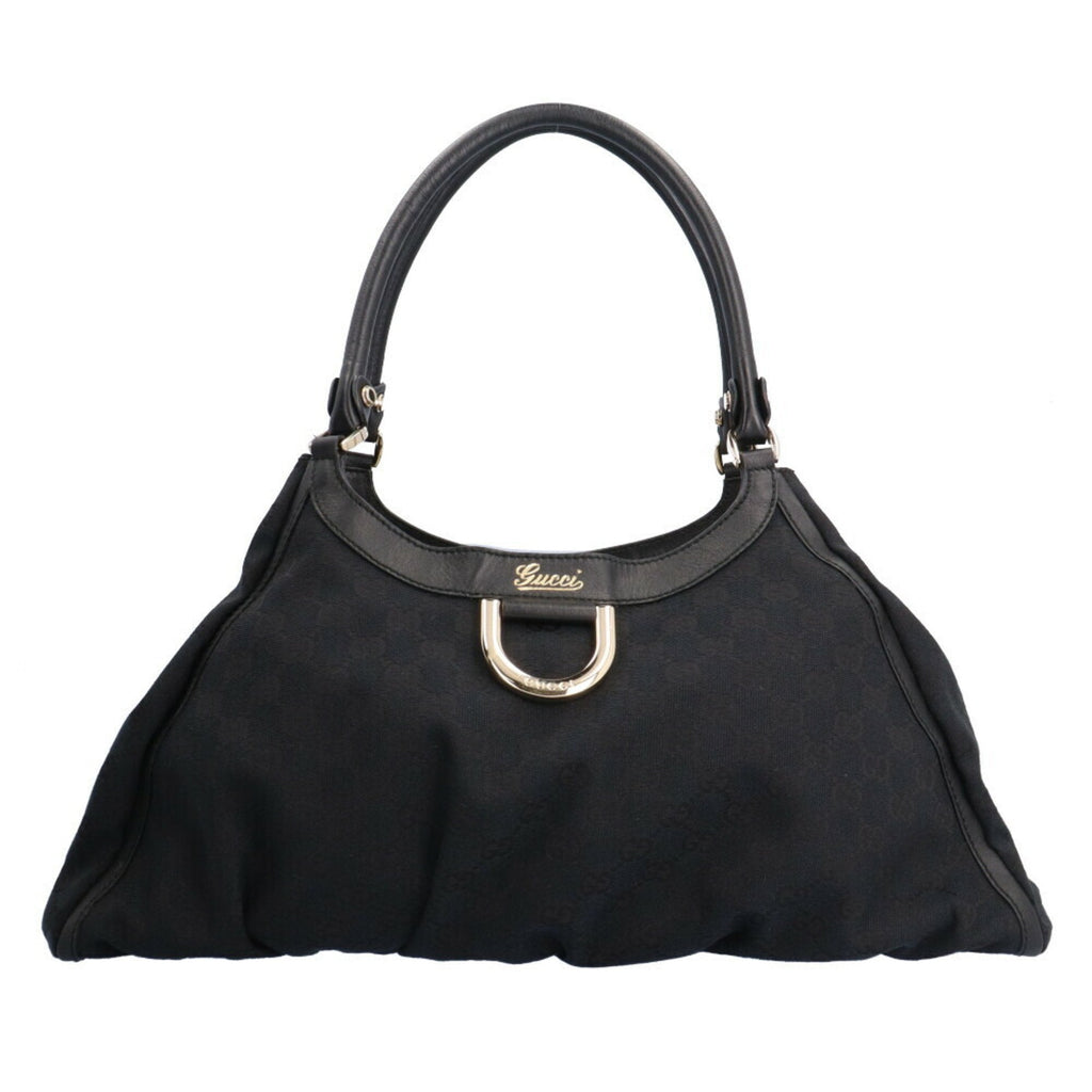 GUCCI Abbey GG Campus Shoulder Bag Canvas Black Women's