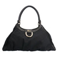 GUCCI Abbey GG Campus Shoulder Bag Canvas Black Women's