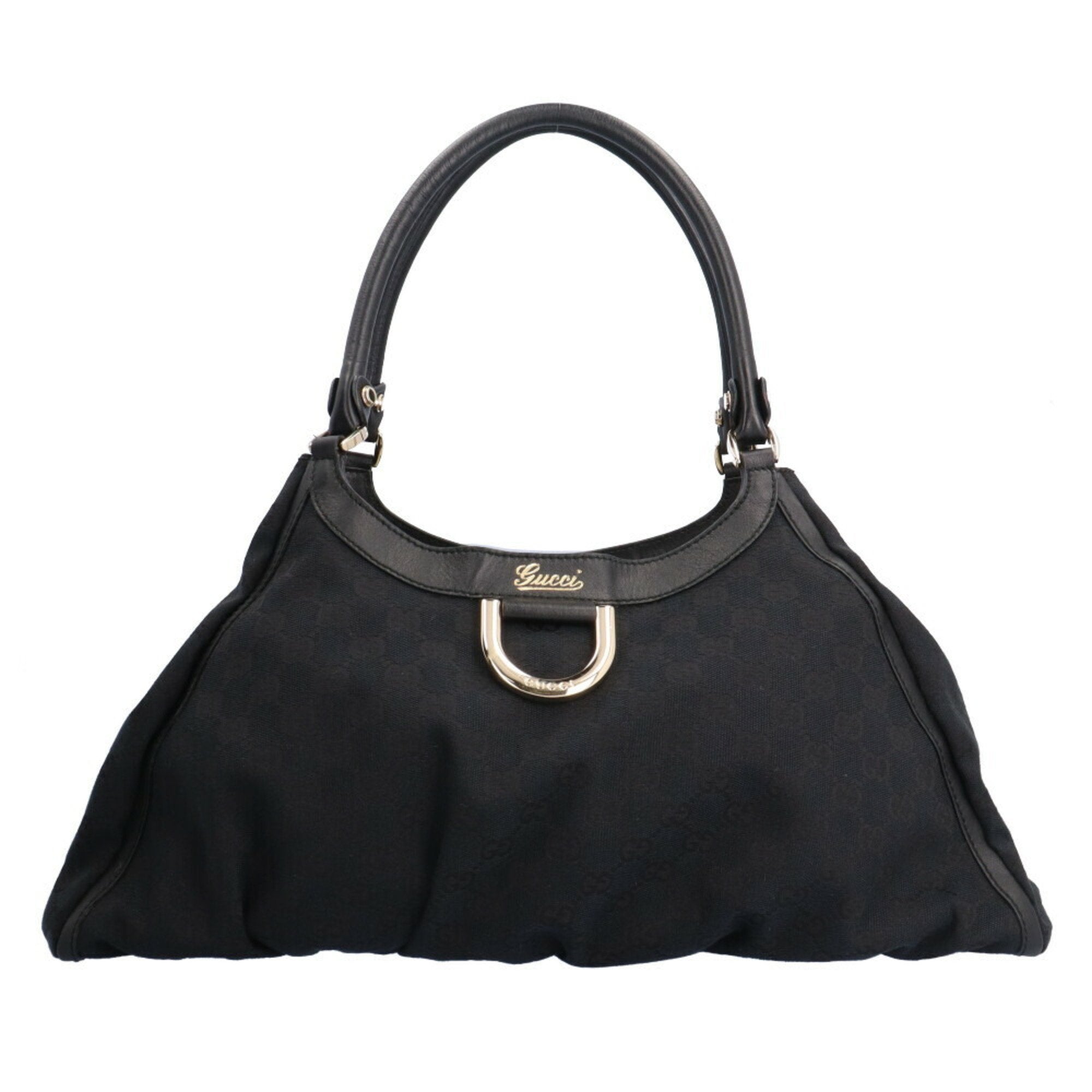 GUCCI Abbey GG Campus Shoulder Bag Canvas Black Women's